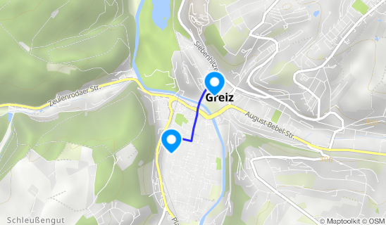 Kartenausschnitt Bahnhof Greiz